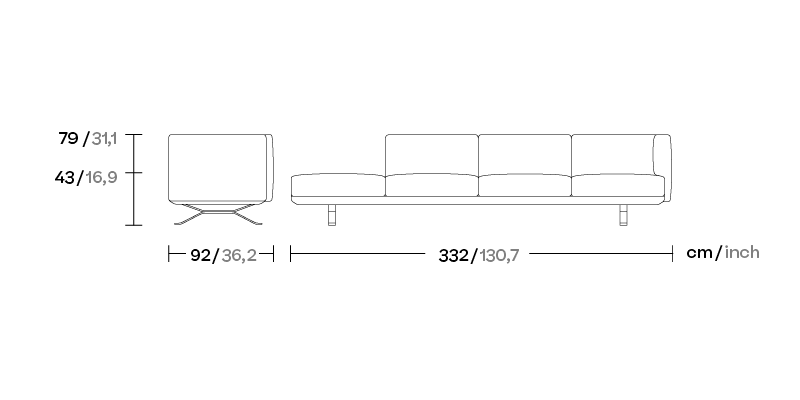 Модуль 4-х местный дивана Boma “connection-open” правый KS2502600