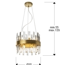 Люстра Grace 10L золотистая