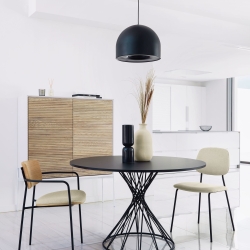 Стул Benilda бежевый с дубовым шпоном и сталь с черной отделкой