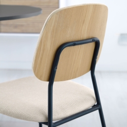 Стул Benilda бежевый с дубовым шпоном и сталь с черной отделкой