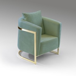 Кресло Berlin зелено-золотое