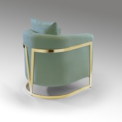 Кресло Berlin зелено-золотое