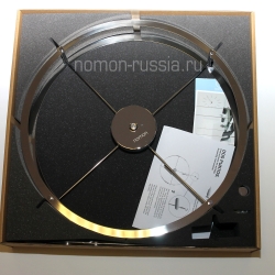 Часы NOMON Dos Puntos (основание - хромированная сталь/центр - хромированная сталь/стрелки - черный лак). D=43см, H=56см
