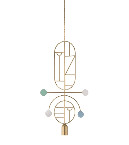 Подвесной светильник NOMON HOME WOODEN DOTS, CONF. 8, GOLD/COLOR