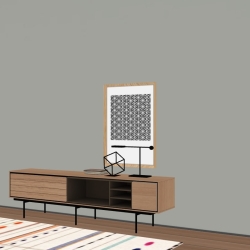 Тумба под ТВ Aura из дерева Tobacco с полками Onix