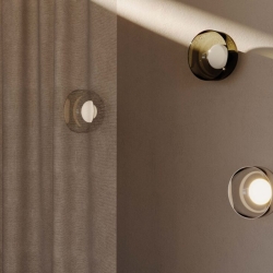 Настенный светильник Ipon золотой металл, прозрачный плафон