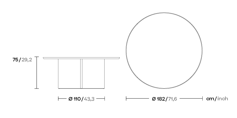 Обеденный стол Cala  Ø180 KS2701500 алюминий
