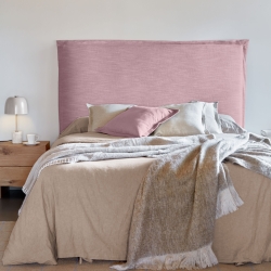 Изголовье из льняной ткани розового цвета Tanit со съемным чехлом 166 x 106 см