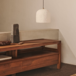 Подвесной светильник Calvia из папье-маше белый Ø 25 см