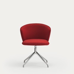 Поворотный стул Add хром/красный