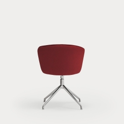 Поворотный стул Add хром/красный