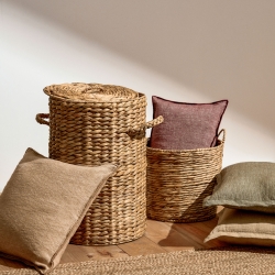 Queta Чехол на подушку из бордового льна и хлопка 30 x 50 см