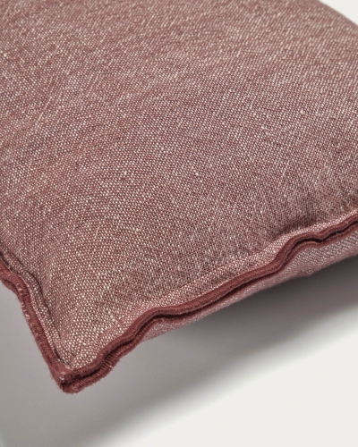 Queta Чехол на подушку из бордового льна и хлопка 30 x 50 см