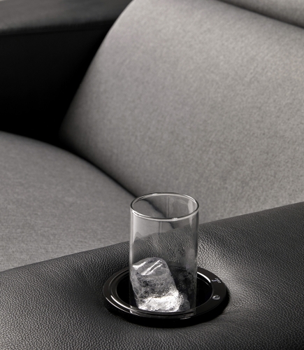 Диван 3-местный Atlanta, с подлокотниками, электрическим реклайнером, отделка черным деревом