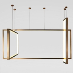Подвесной светильник Frame 140x60 см бронзовый