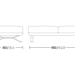 Банкетка 2-х местная Boma на перекрестных ножках KS2500900
