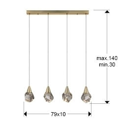Люстра Aquaria 4L матовое золото
