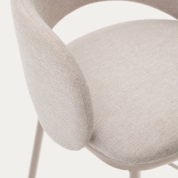 Полубарный стул Maina из бежевой шенилли и ножками в бежевой отделке, 65 см