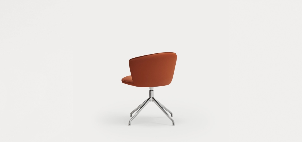 Поворотный стул Add хром/терракотовый