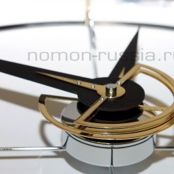 Часы Nomon DOBLE O  (основание - хром+латунь/стрелки - венге+латунь), D=70см Н=80см