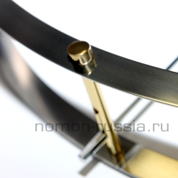 Часы Nomon DOBLE O  (основание - хром+латунь/стрелки - венге+латунь), D=70см Н=80см