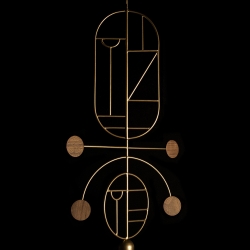 Подвесной светильник NOMON HOME WOODEN DOTS, CONF. 8, GOLD/WALNUT