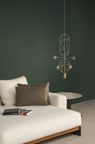 Подвесной светильник NOMON HOME WOODEN DOTS, CONF. 8, GOLD/WALNUT