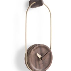 Настенные часы Micro Eslabon G латунь-орех