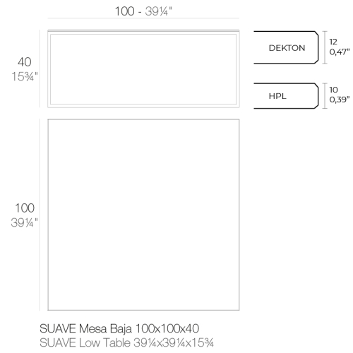 Столик Suave 100x100x40