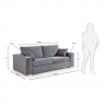 BIG диван-кровать 180 вязкоупругий матрац, серый S328KA03