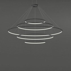 Люстра Circular Inward Light 5 колец черная ø1200 ø2000 ø3000 ø2000 ø1200