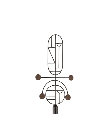 Подвесной светильник NOMON HOME WOODEN DOTS, CONF. 8, GRAPHITE/WALNUT