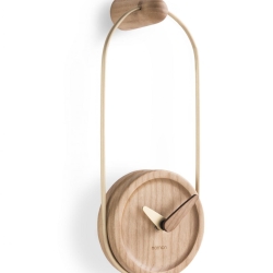 Настенные часы Micro Eslabon G латунь-дуб