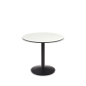 Esilda Садовый круглый стол белого цвета с черной металлической ножкой