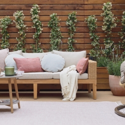 Диван Giana из массива акации и ротанга 193 см