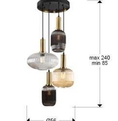 Люстра Norma 4L черный/латунь