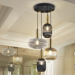 Люстра Norma 4L черный/латунь