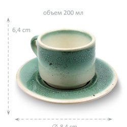 Кружка чашка чайная пара с блюдцем 200 мл Terra Design TKCapB2109