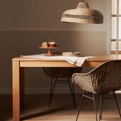 Плафон Rupia из натурального волокна с натуральной и черной отделкой, 55 см