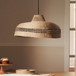 Плафон Rupia из натурального волокна с натуральной и черной отделкой, 55 см