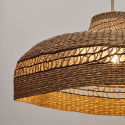 Плафон Rupia из натурального волокна с натуральной и черной отделкой, 55 см