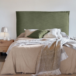 Изголовье из льняной ткани зеленого цвета Tanit со съемным чехлом 206 x 106 см