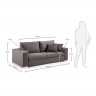 BIG диван-кровать 180 вязкоупругий матрац, серый S328DS15