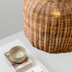 Подвесной светильник Tupai черный/ротанг