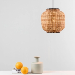 Подвесной светильник Tupai черный/ротанг