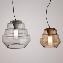 Люстра Overlay S25 коньячное стекло - желтый/серо-бежевый/бежевый