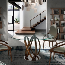 Круглый обеденный стеклянный стол DT801 /1021 Ø130