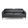 Диван 5359-3P /6059 3-х местный черный кожаный