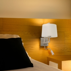 Бра с ридером Frame мат.никель/бежевый