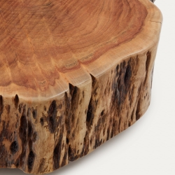 Журнальный столик Essi из массива акации на колесиках Ø 90 x 60 см